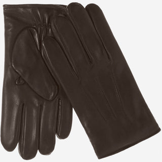 Giovanni (dark brown) - Classic Italian lambskin leather gloves with cashmere lining - Glamourous Grace