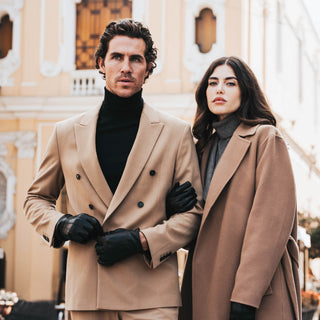 Giovanni (black) - Classic Italian lambskin leather gloves with cashmere lining - Glamourous Grace