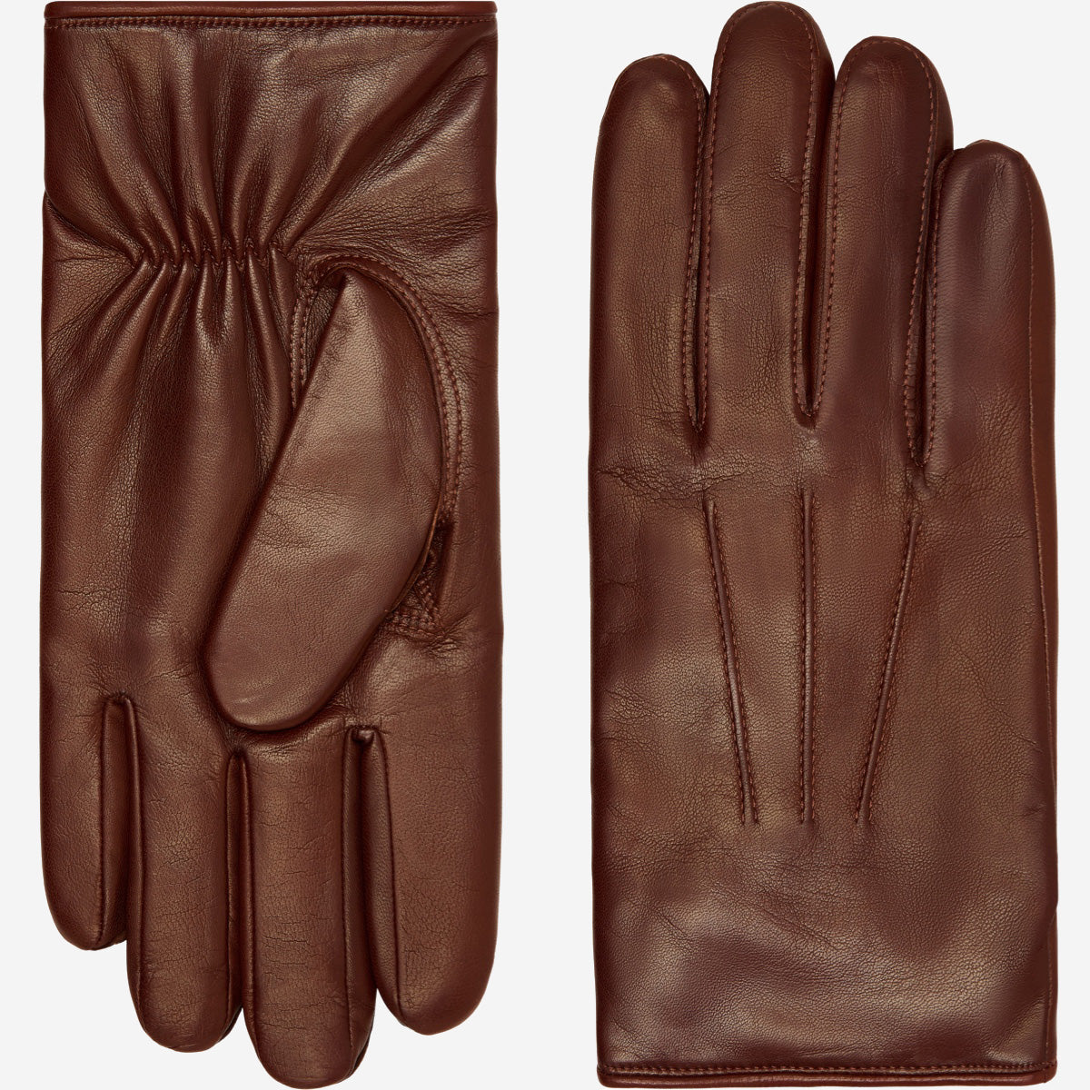 Giovanni (brown) - Classic Italian lambskin leather gloves with cashmere lining - Glamourous Grace