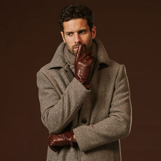 Giovanni (brown) - Classic Italian lambskin leather gloves with cashmere lining - Glamourous Grace