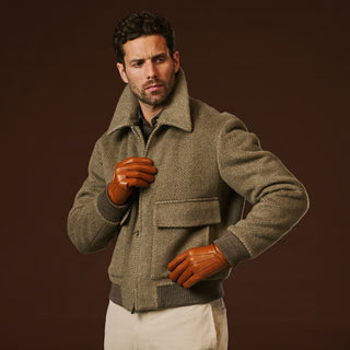 Giovanni (cognac) - Classic Italian lambskin leather gloves with cashmere lining - Glamourous Grace
