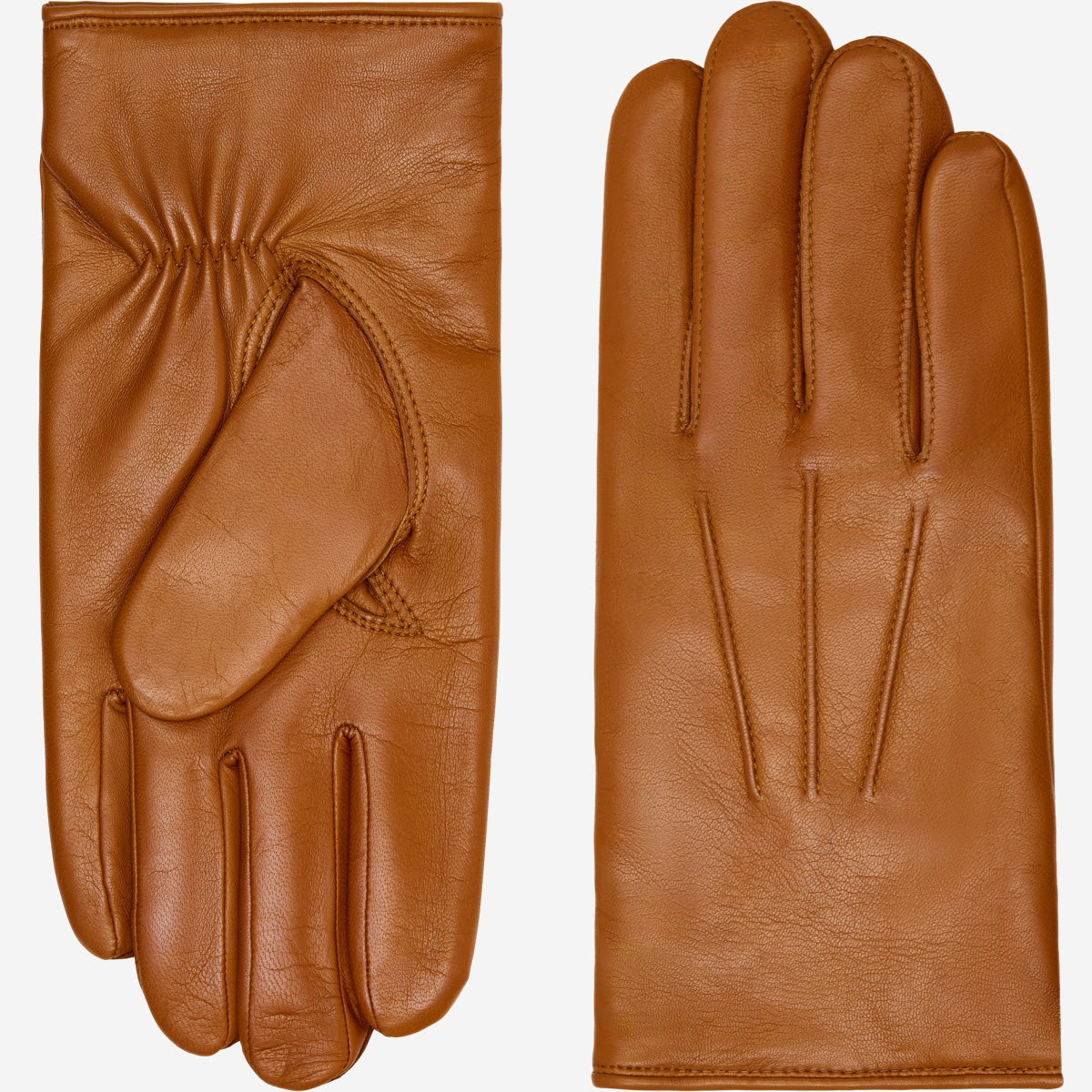 Giovanni (cognac) - Classic Italian lambskin leather gloves with cashmere lining - Glamourous Grace