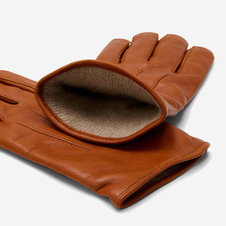Giovanni (cognac) - Classic Italian lambskin leather gloves with cashmere lining - Glamourous Grace