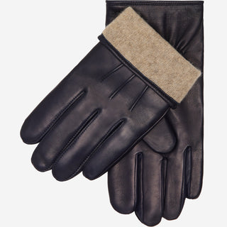 Giovanni (navy blue) - Classic Italian lambskin leather gloves with cashmere lining - Glamourous Grace