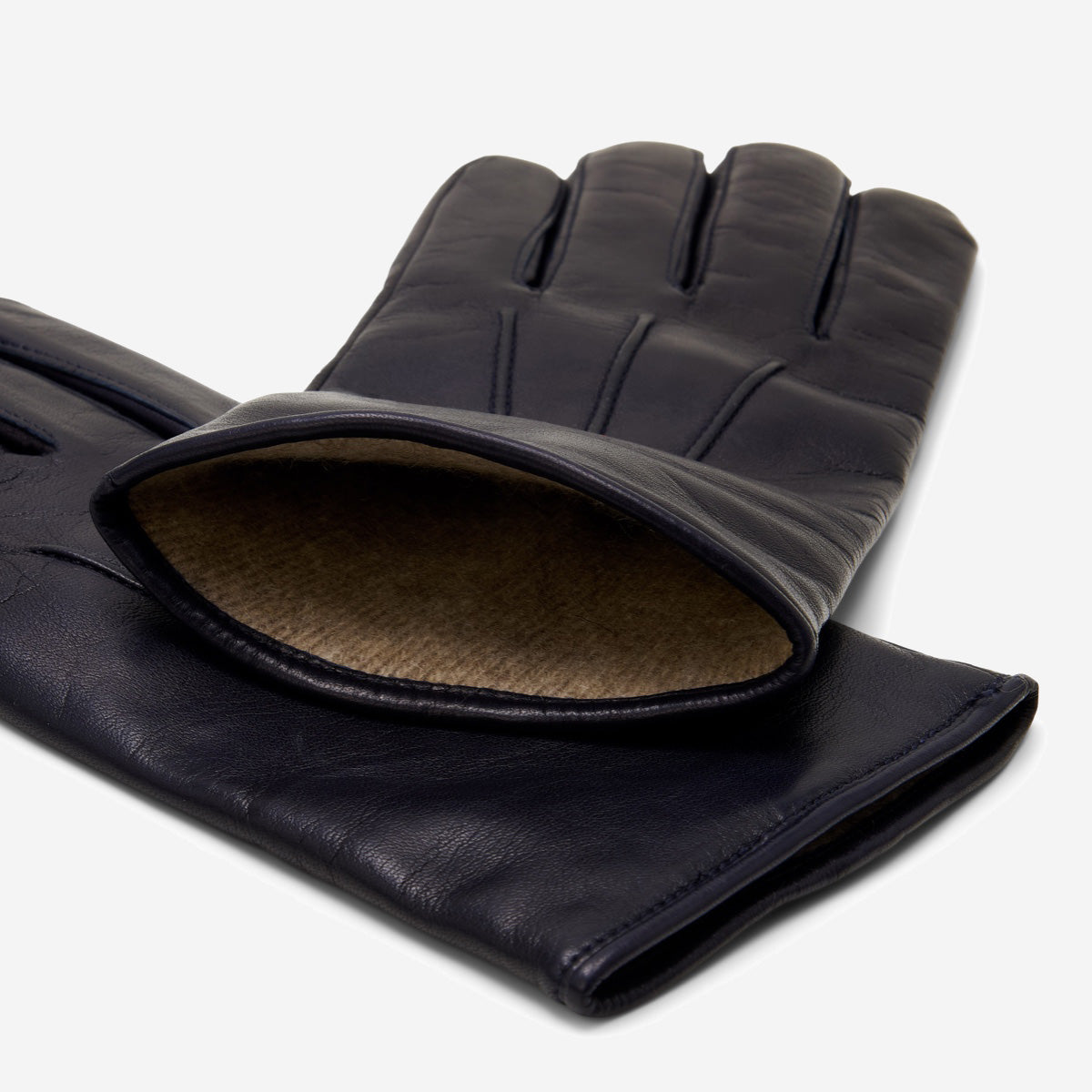Giovanni (navy blue) - Classic Italian lambskin leather gloves with cashmere lining - Glamourous Grace