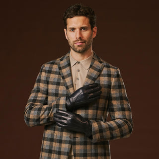 Giovanni (navy blue) - Classic Italian lambskin leather gloves with cashmere lining - Glamourous Grace