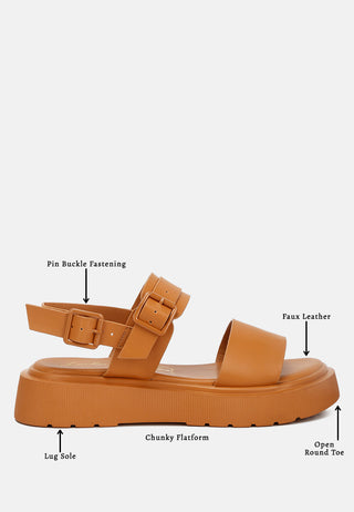 Gladen Pin Buckle Platform Sandals
