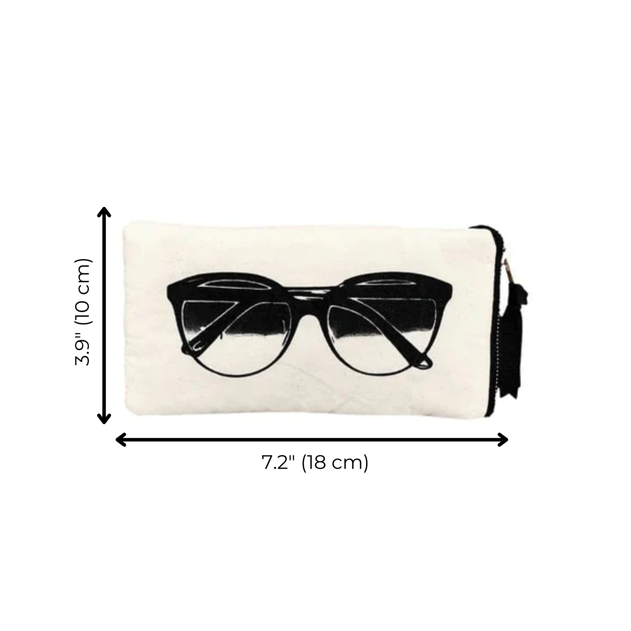 Glasses Case with Outside Pocket – Cream - Glamourous Grace