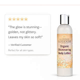 Organic Gold Shimmer Body Lotion – Buildable Luminous Glow