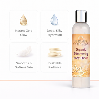 Organic Gold Shimmer Body Lotion – Buildable Luminous Glow