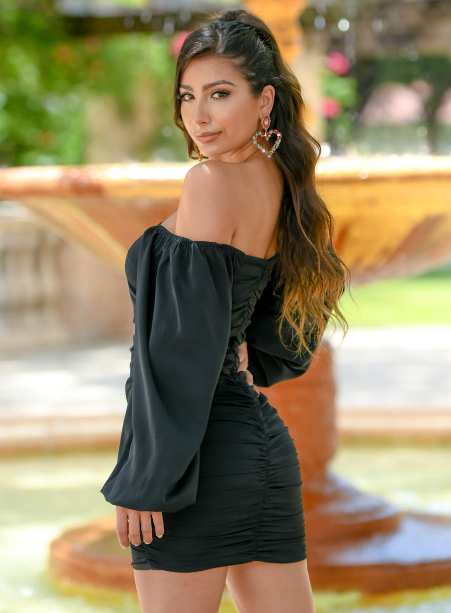 Rhea Mini Dress -Black - Glamourous Grace