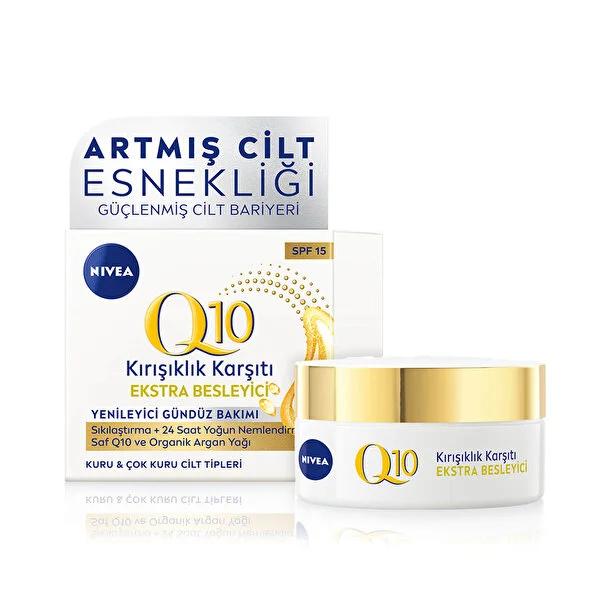 Nivea Anti-Aging Day Cream with Q10 and Argan Oil, SPF 15 - Moisturizing, Firming, and Protecting - Glamourous Grace