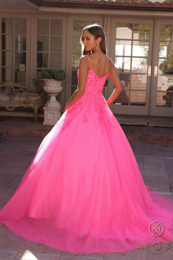 Nox Anabel H1464 Square Neck Poofy A-Line Quinceanera Gown - Glamourous Grace