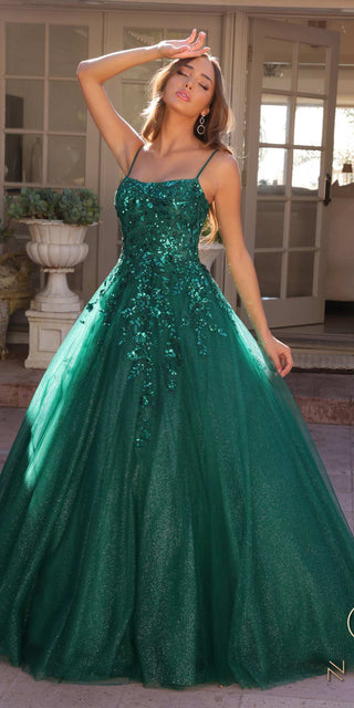 Nox Anabel H1464 Square Neck Poofy A-Line Quinceanera Gown
