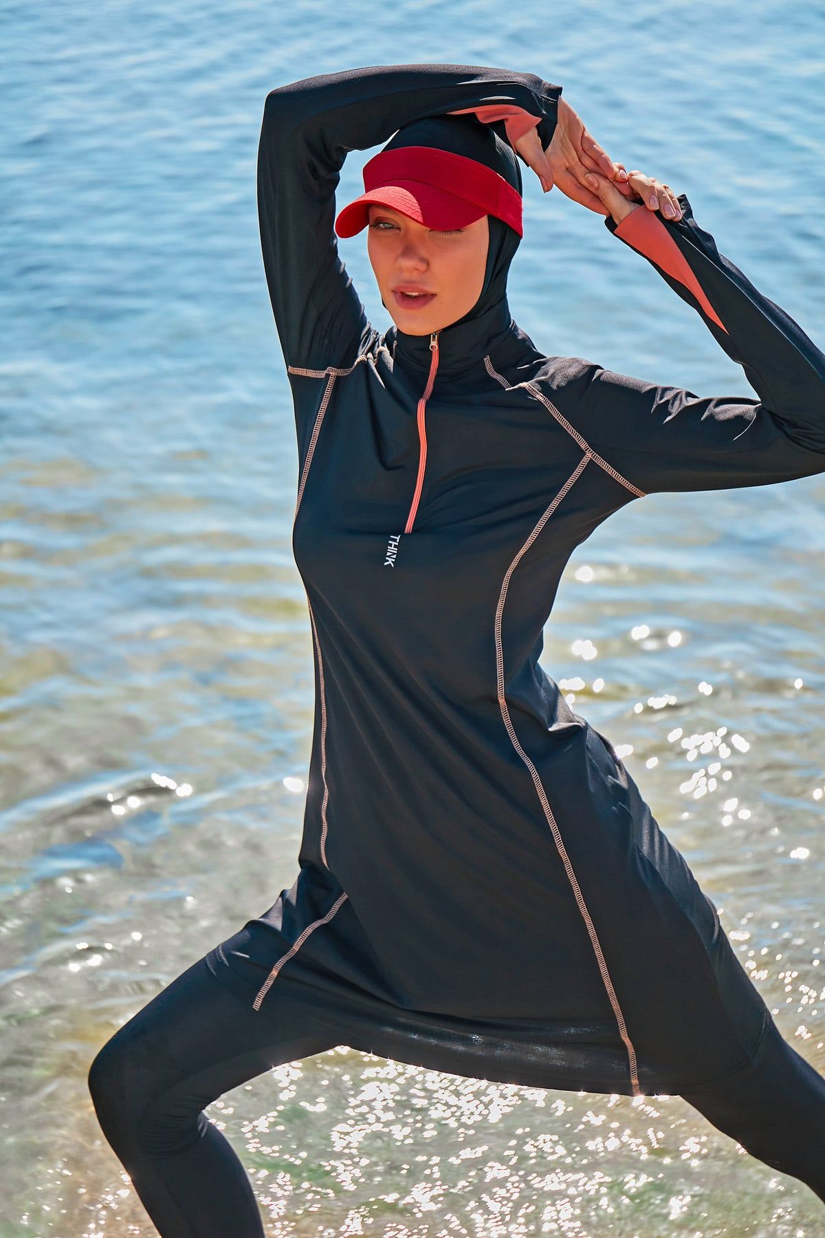 Lycra Black Burkini Modest Swimwear M2333 - Glamourous Grace