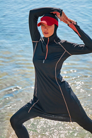 Lycra Black Burkini Modest Swimwear M2333 - Glamourous Grace
