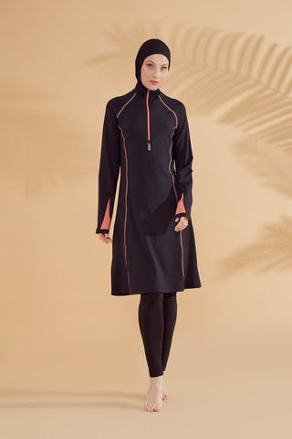 Lycra Black Burkini Modest Swimwear M2333 - Glamourous Grace