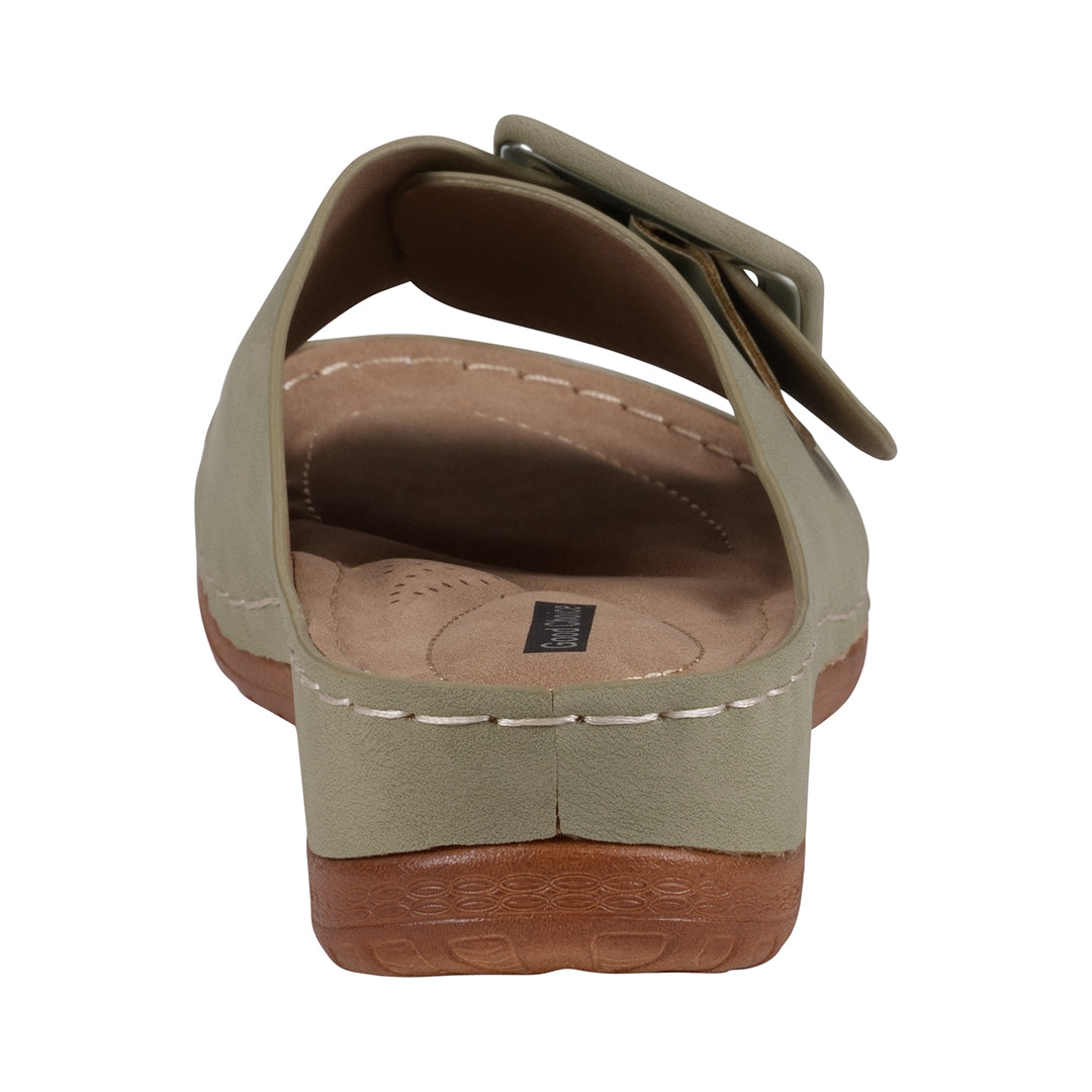Women's Hamden Green Buckled Flat Sandals - Glamourous Grace