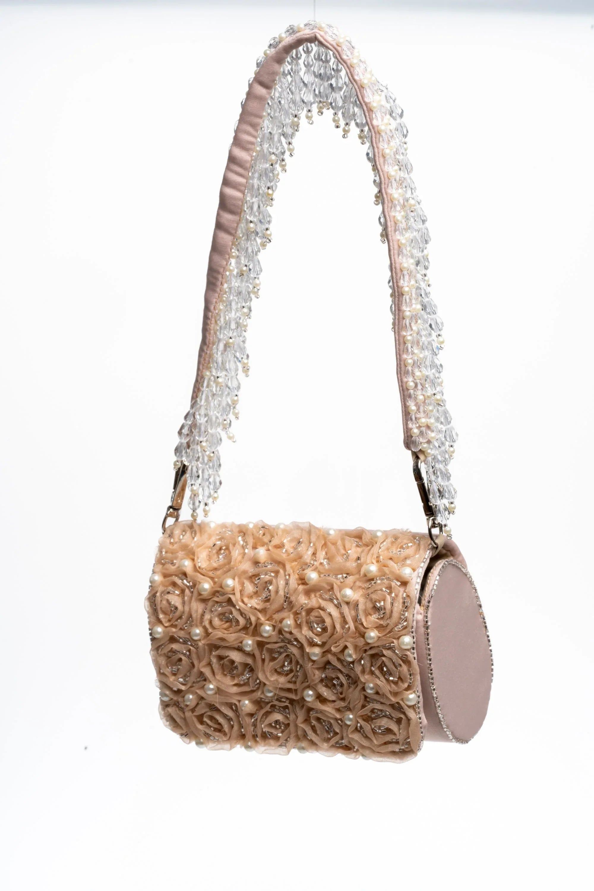 Fringe Mini Flap Bag with Floral Pattern - Glamourous Grace