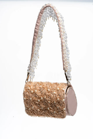 Fringe Mini Flap Bag with Floral Pattern - Glamourous Grace