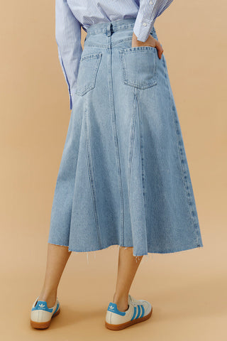 Monica Swing Denim Midi Skirt HJ806 - Glamourous Grace