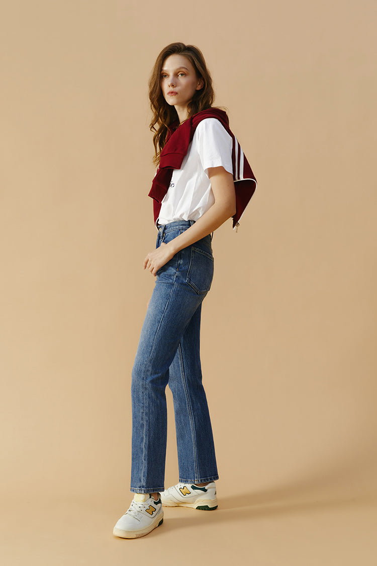 Activity Grrrl High Rise Kick Crop Jeans HJ017 - Glamourous Grace