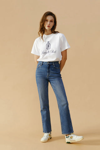 Activity Grrrl High Rise Kick Crop Jeans HJ017 - Glamourous Grace