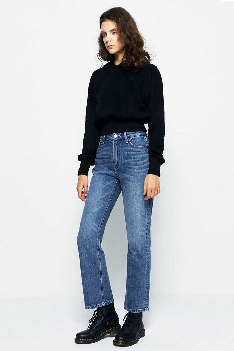 Activity Grrrl High Rise Kick Crop Jeans HJ017 [FINAL SALE] - Glamourous Grace