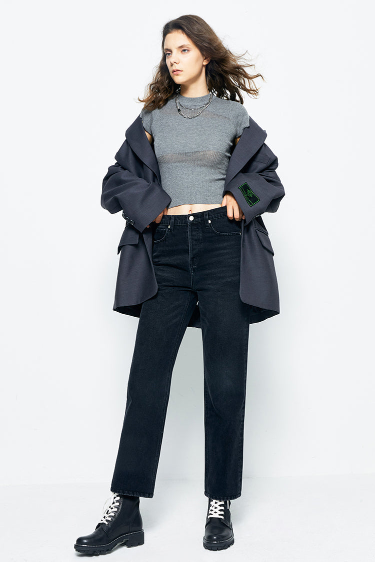 Manhattan High Rise Straight Ankle Jeans HJ160 - Glamourous Grace