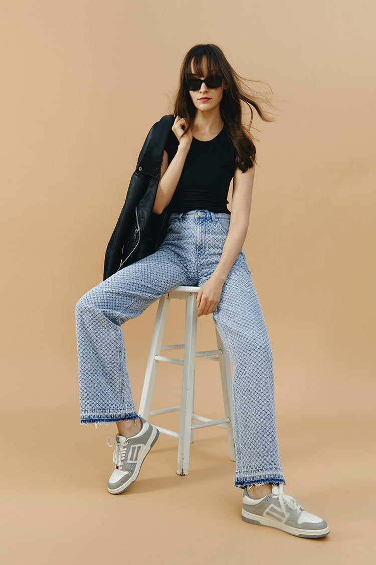 Coney Island Whitefish Tweed Wide Jeans HJ007 [FINAL SALE] - Glamourous Grace