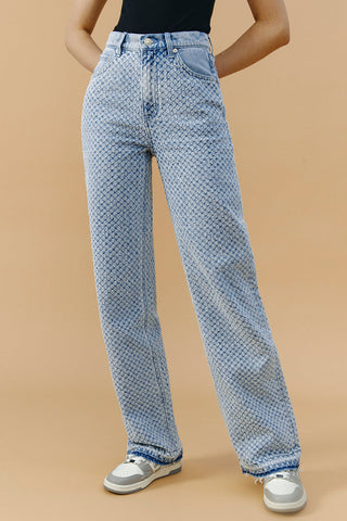 Coney Island Whitefish Tweed Wide Jeans HJ007 [FINAL SALE] - Glamourous Grace