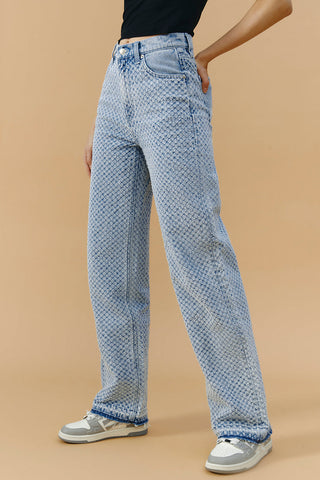 Coney Island Whitefish Tweed Wide Jeans HJ007 [FINAL SALE] - Glamourous Grace