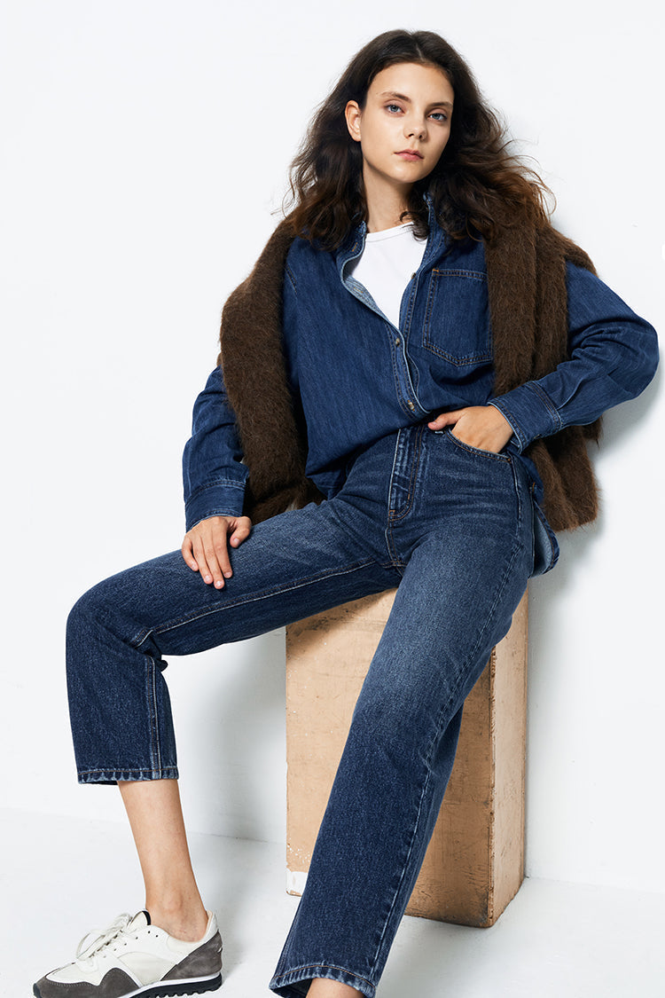 Chelsea High Rise Straight Crop Jeans HJ005 - Glamourous Grace