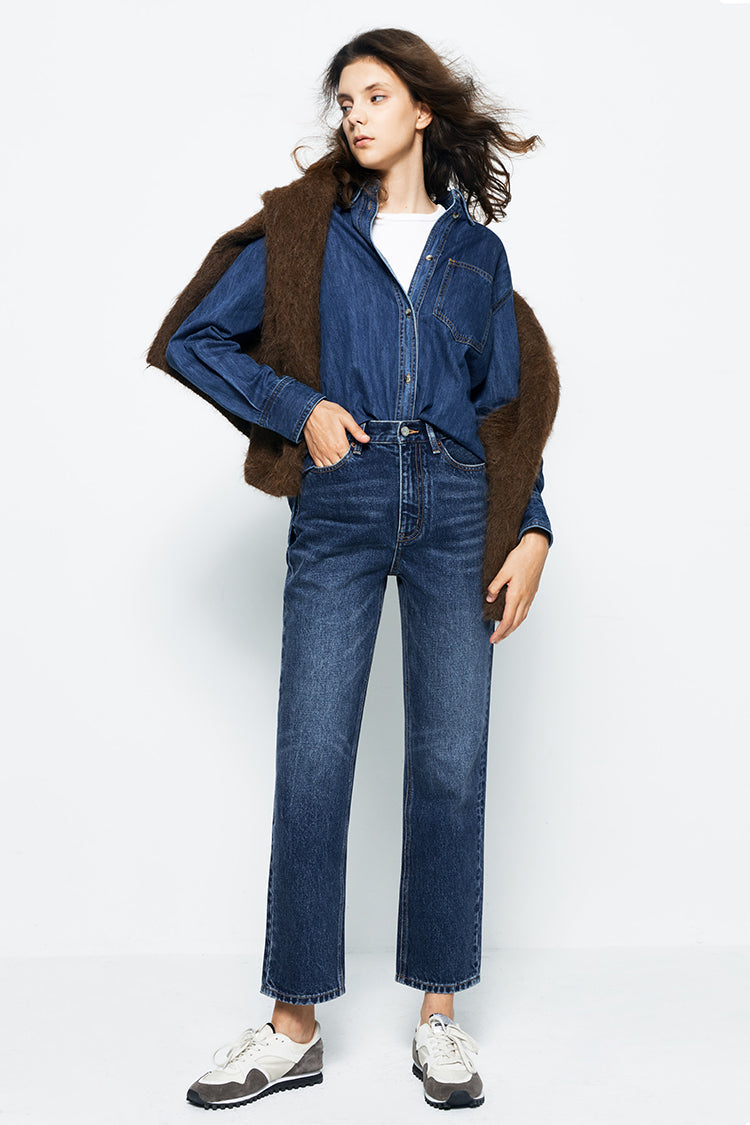 Chelsea High Rise Straight Crop Jeans HJ005 - Glamourous Grace