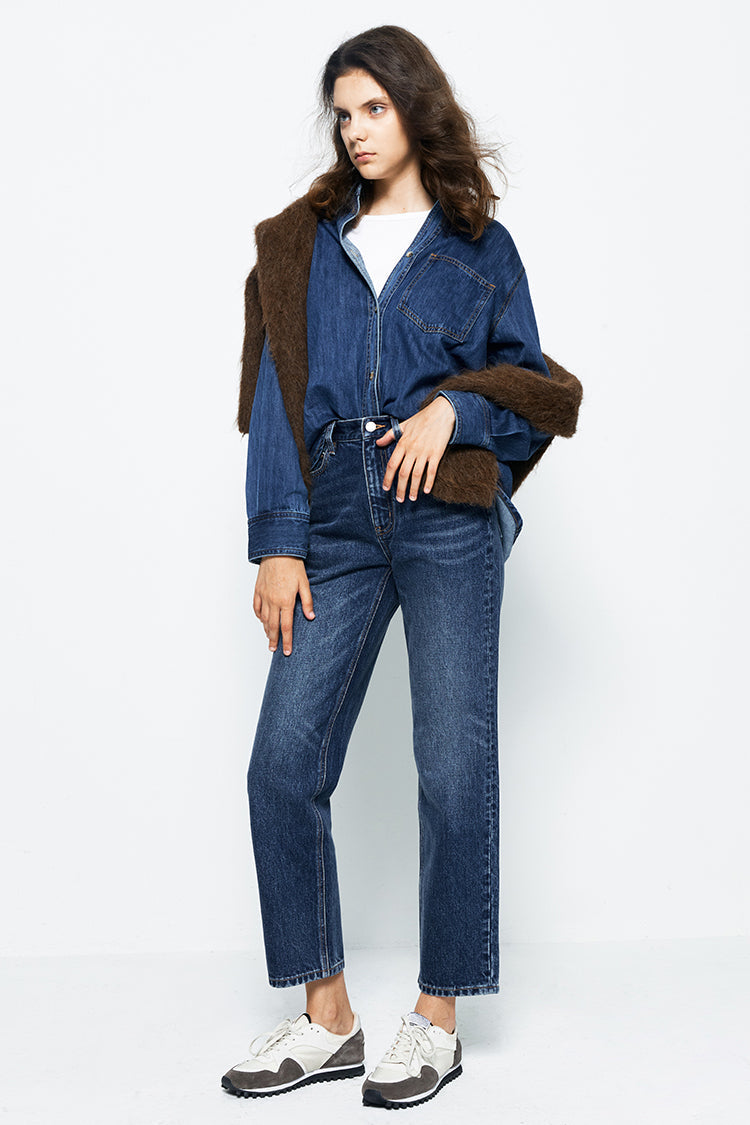 Chelsea High Rise Straight Crop Jeans HJ005 - Glamourous Grace