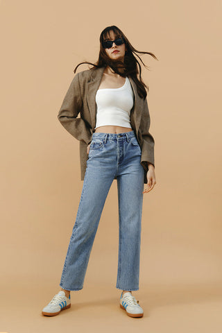 Manhattan High Rise Straight Ankle Jeans HJ160 - Glamourous Grace