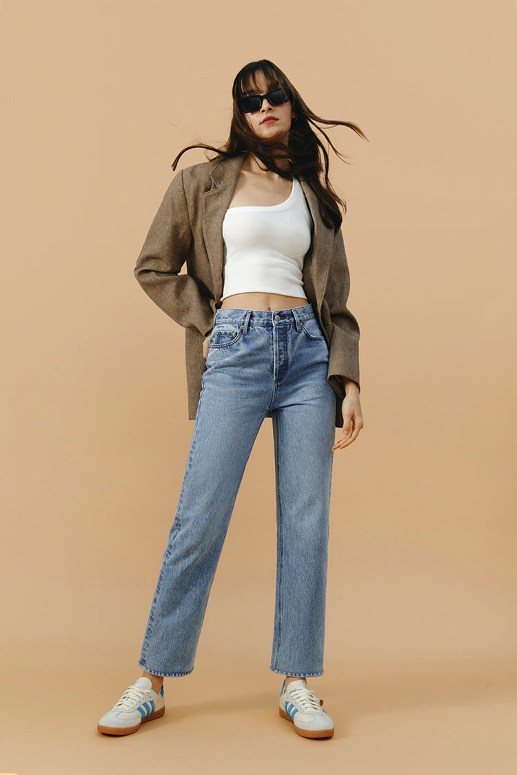 Manhattan High Rise Straight Ankle Jeans HJ160 - Glamourous Grace