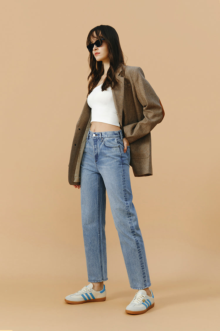 Manhattan High Rise Straight Ankle Jeans HJ160 - Glamourous Grace