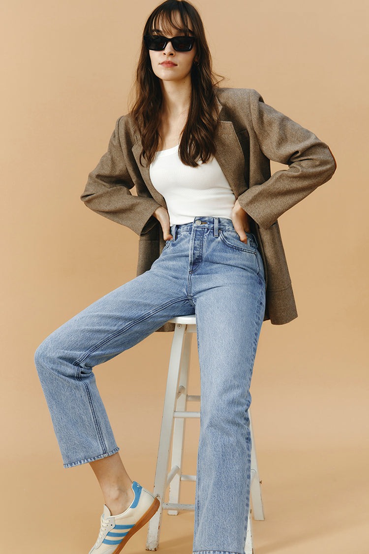Manhattan High Rise Straight Ankle Jeans HJ160 - Glamourous Grace