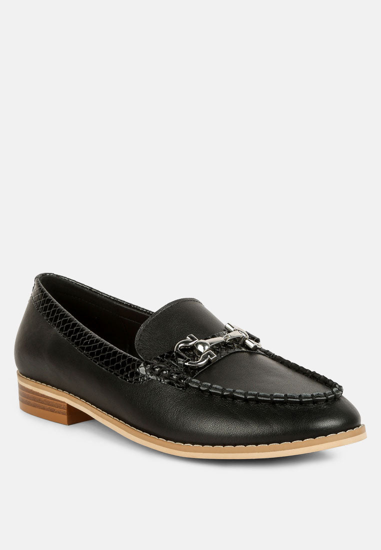 Holda Horsebit Embelished Loafers With Stitch Detail - Glamourous Grace