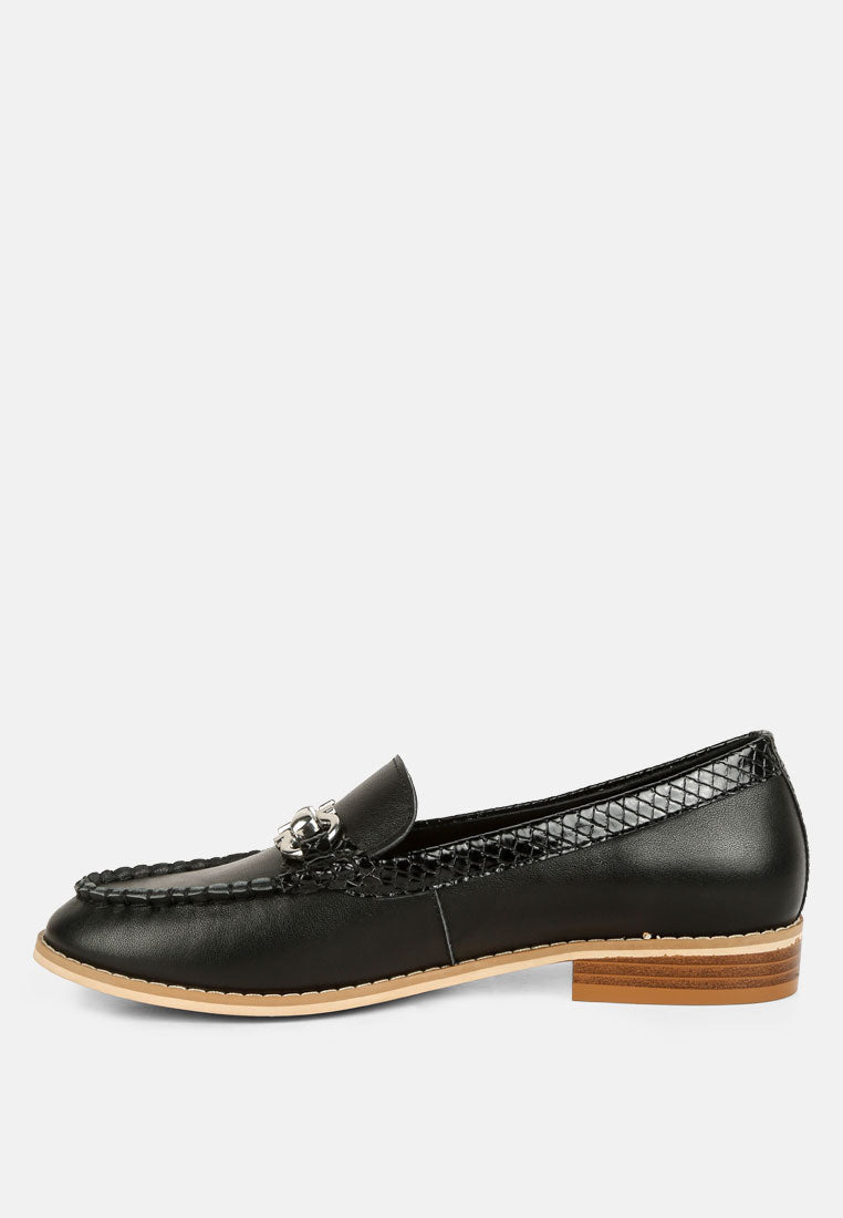 Holda Horsebit Embelished Loafers With Stitch Detail - Glamourous Grace