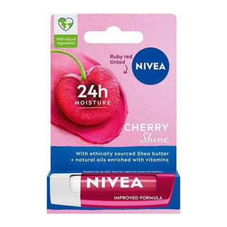 Nivea Cherry Lip Care Balm - Moisturizing, Tinted, Dermatologically Tested - 4.8g - Glamourous Grace