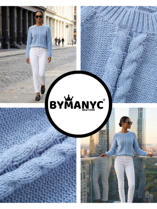 HUDSON Women's Cable-Knit Sweater Prêt-à-Porter BYMANYC ® New York