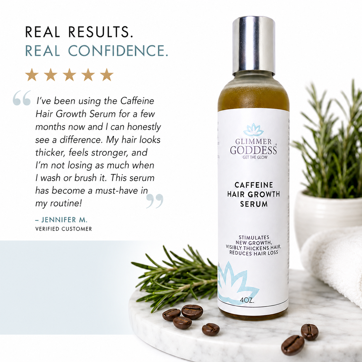Organic Caffeine Hair Growth Serum – Scalp Treatment - Glamourous Grace