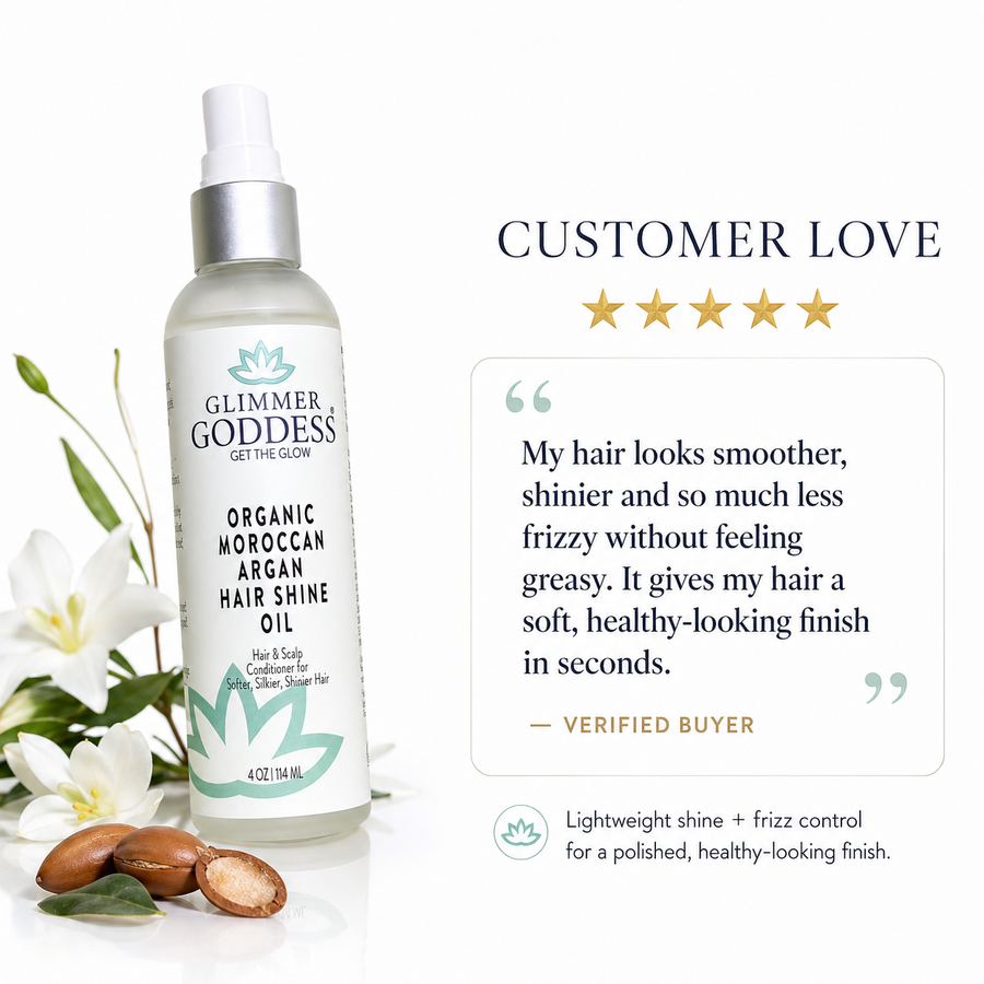 Organic Hair Shine Spray – Frizz Control & Hydrating - Glamourous Grace