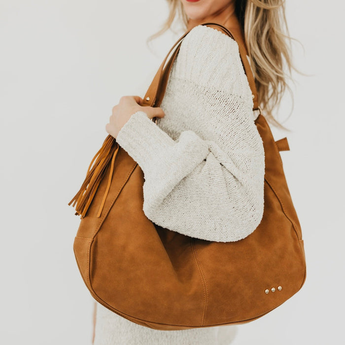 Hazel Hobo Shoulder Bag with Tassel - Glamourous Grace