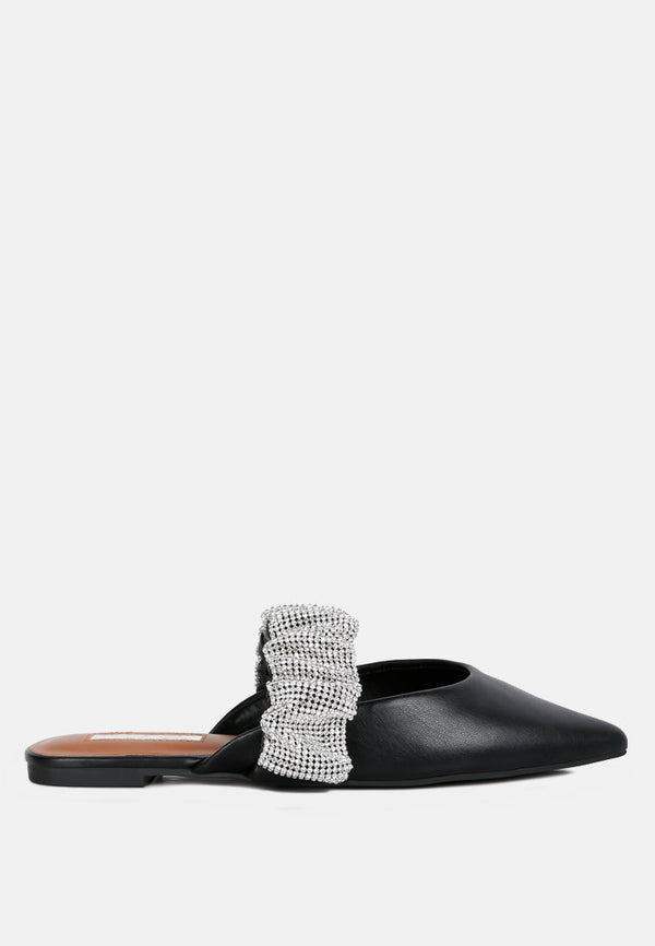 Hemessen Diamante Strap Flat Mules - Glamourous Grace