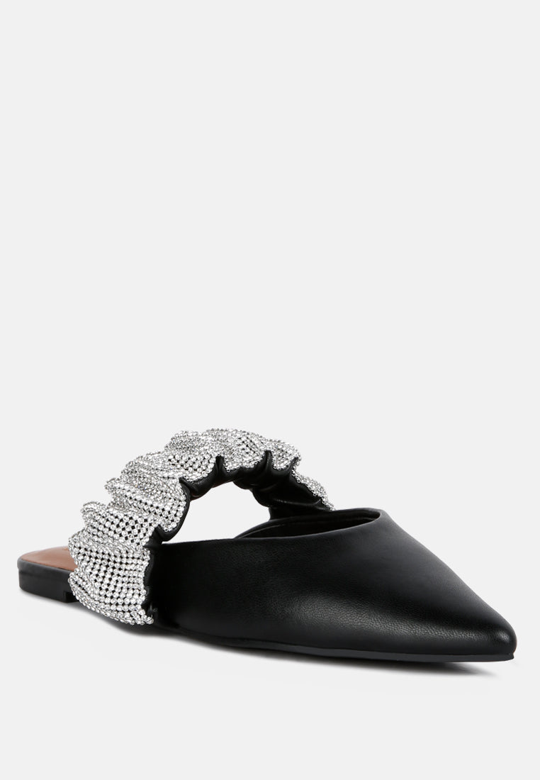 Hemessen Diamante Strap Flat Mules - Glamourous Grace