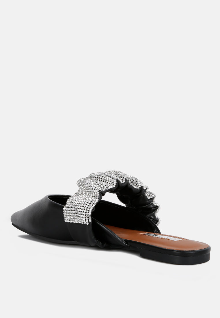 Hemessen Diamante Strap Flat Mules - Glamourous Grace