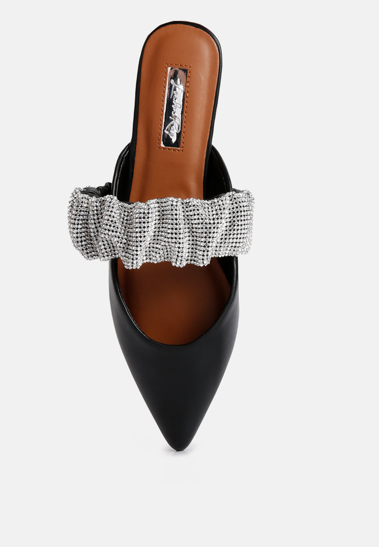 Hemessen Diamante Strap Flat Mules - Glamourous Grace